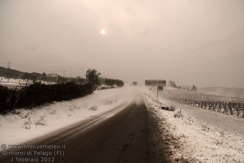 foto nevicata a Pontassieve del 31/01/2012
