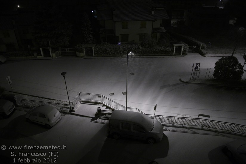 nevicata a San Francesco , comune di pelago del 1 febbraio 2012