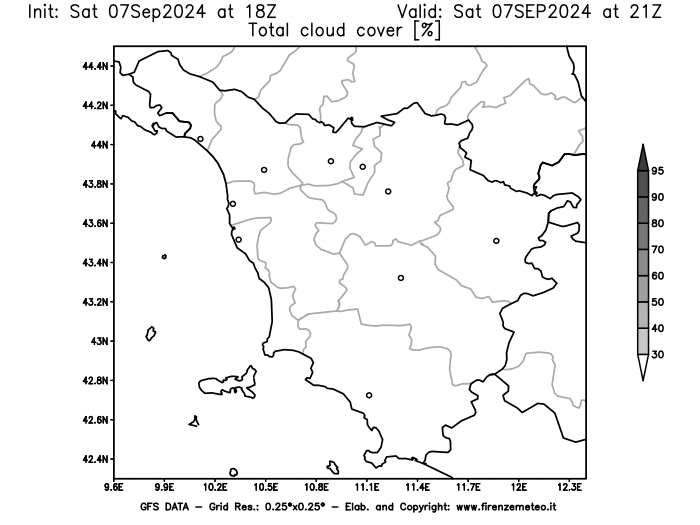 weather map GFS Cloud cover [%] 