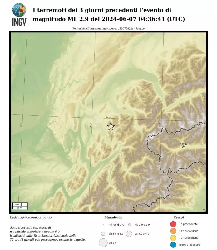 Earthquake on June 7, 2024 063600 France.